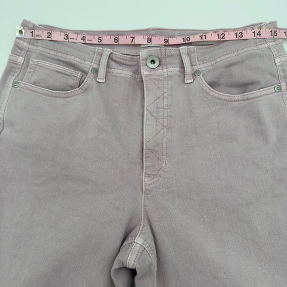 J. Jill High-Rise Straight Leg Crop Lavender Denim 10R Raw Hemmed Stretch Casual - Picture 12 of 14